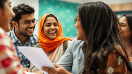 Corporate team in a professional language training session