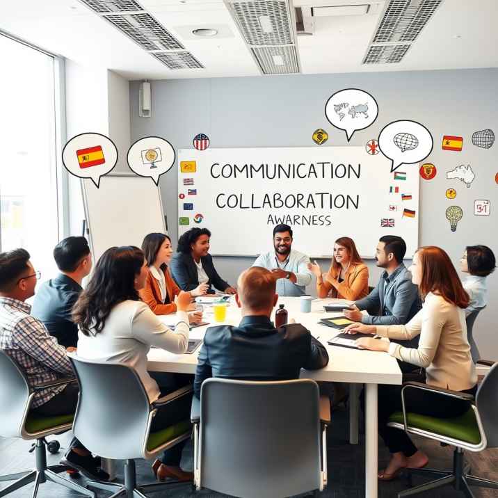 A diverse group of professionals engaged in a corporate soft skills training session.